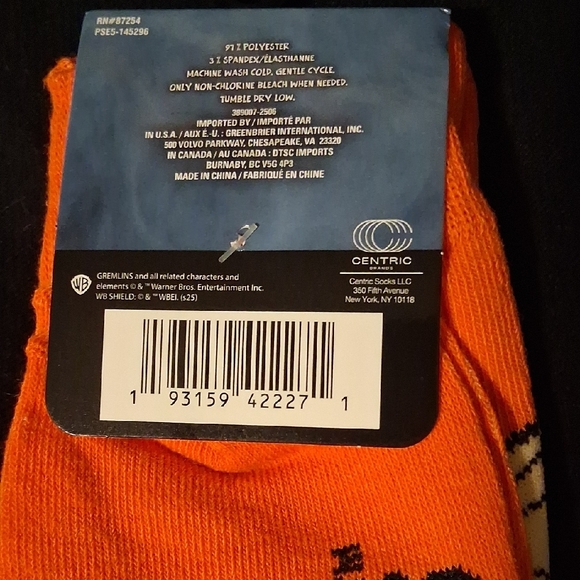 Gizmo Orange Socks with Candy Corn Design - Picture 2 of 5